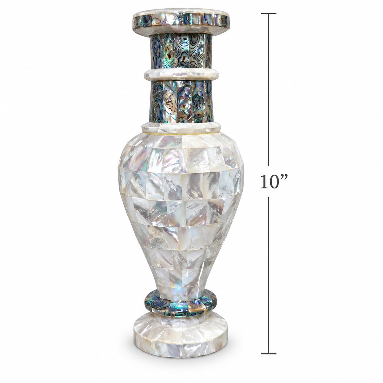 10 Inch Mother of Pearl Marble Inlay Vase alternate view