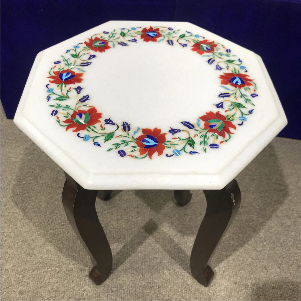 Handcrafted Marble Inlay Table: A Touch of Elegance for Your Home alternate view