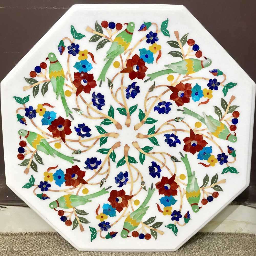 Amazing Marble Inlay Coffee Table – A Piece for Your Living Space alternate view