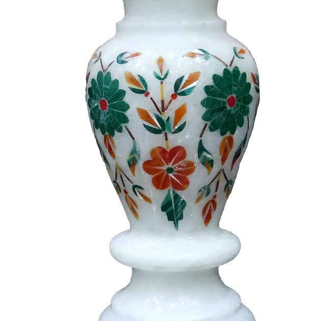 White Marble Inlay Vase 15cm For Gifts & Decor alternate view