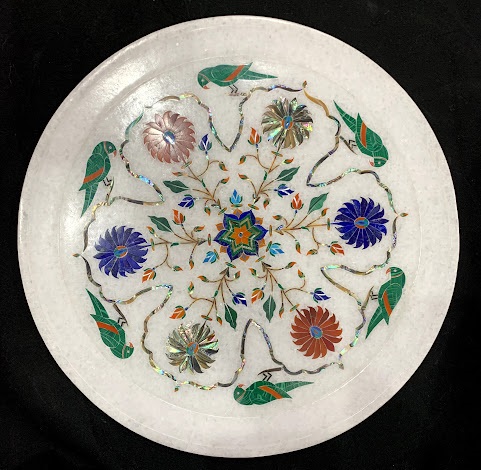 12inches Handcrafted Marble Inlay Decorative Plate