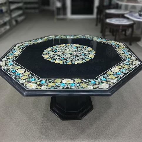 Elegant Piece Mother of pearl Inlay Table Top having a Birds intricate pattern close detail