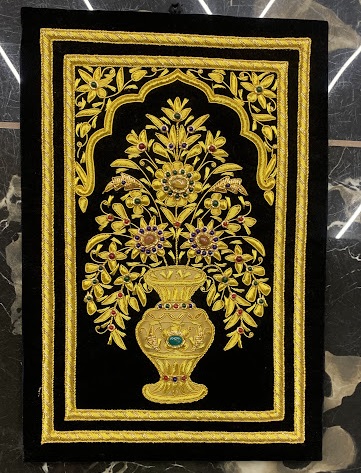 1X1.5 Feet Zardozi Art Wall Hanging Tapestry
