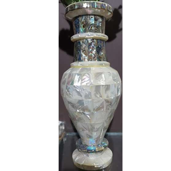 10 Inch Mother of Pearl Marble Inlay Vase alternate view