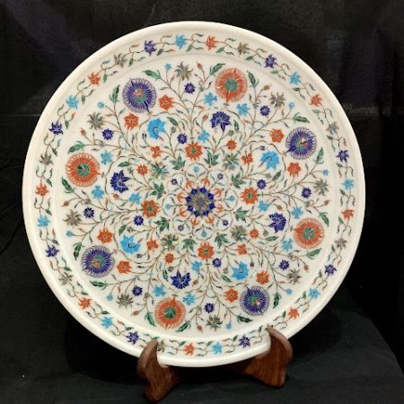 Master Piece White Marble Inlay Plate – The Luxury Piece For Home